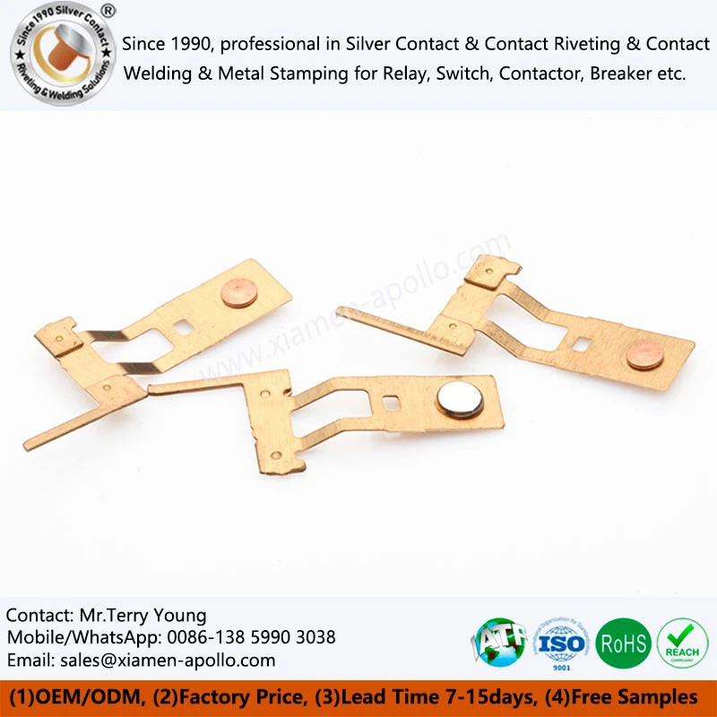 Brass Strip Stamping and Electric Silver Contacts Rivted Assembly Set
