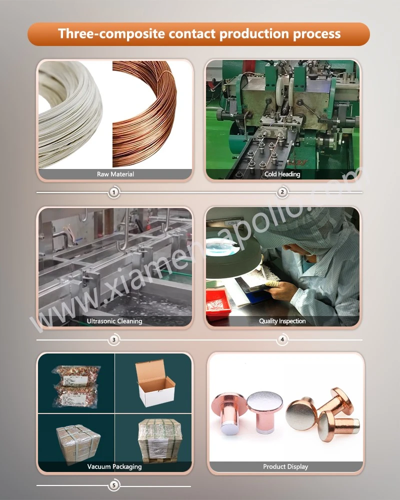 Trimetal Silver Electric Contact production process Trimetal Silver Electric Contact production process